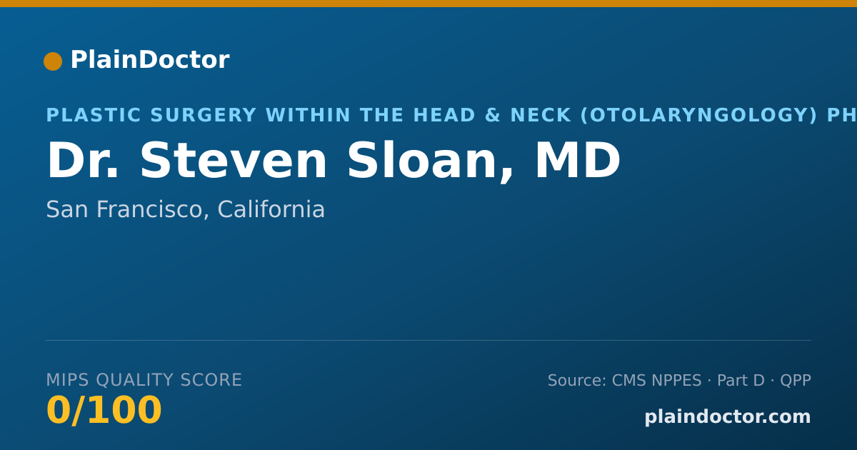 Shareable card for Steven Sloan, MD - Plastic Surgery within the Head & Neck (Otolaryngology) Physician, San Francisco, CA
