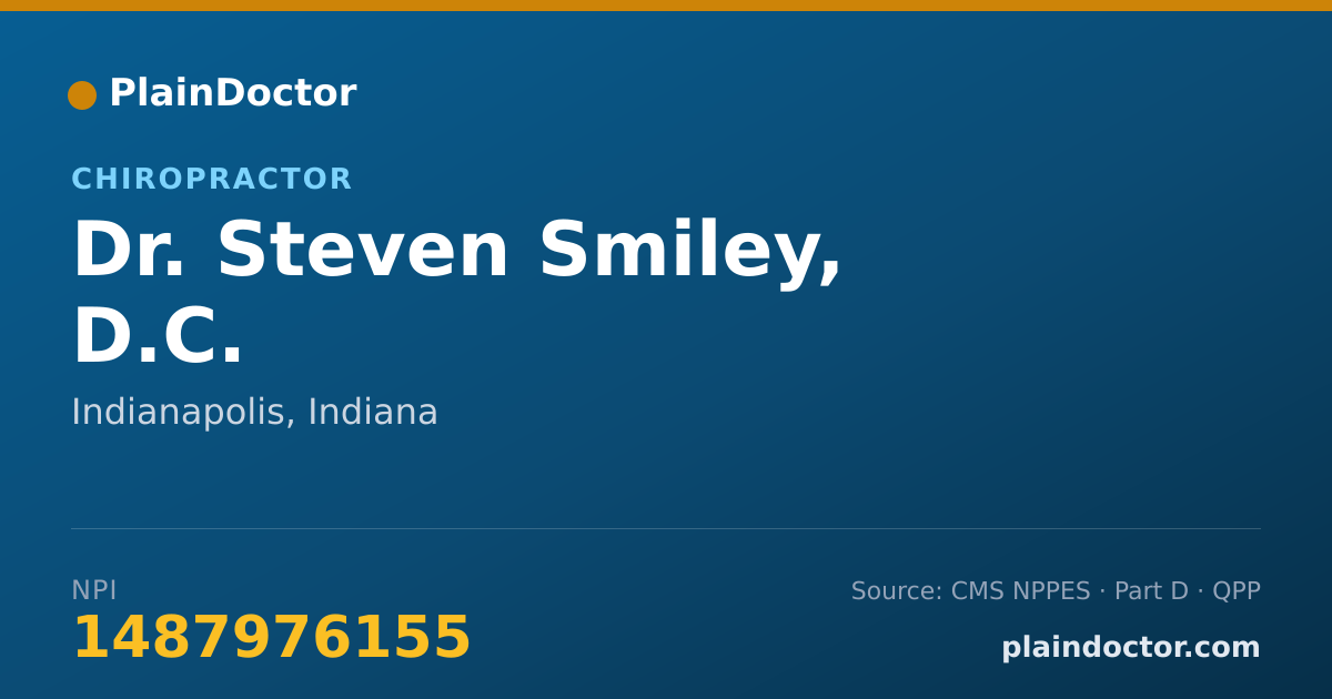 Shareable card for Steven Smiley, D.C. - Chiropractor, Indianapolis, IN