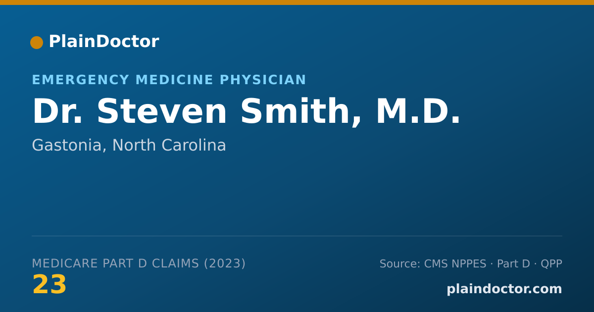 Shareable card for Steven Smith, M.D. - Emergency Medicine Physician, Gastonia, NC