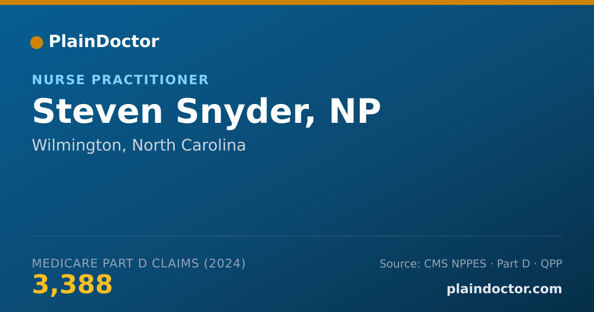 Shareable card for Steven Snyder, NP - Nurse Practitioner, Wilmington, NC