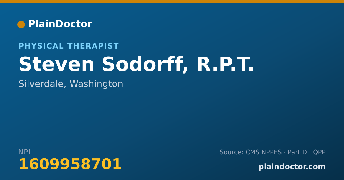 Shareable card for Steven Sodorff, R.P.T. - Physical Therapist, Silverdale, WA
