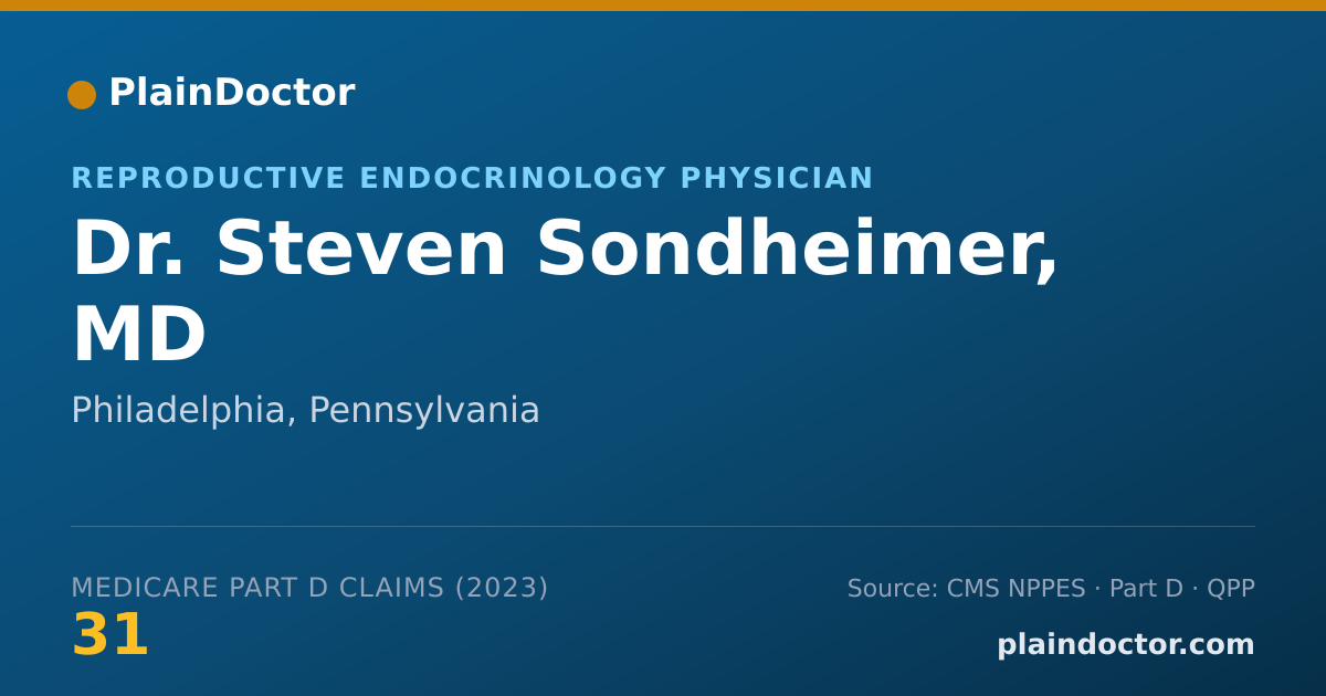 Shareable card for Steven Sondheimer, MD - Reproductive Endocrinology Physician, Philadelphia, PA