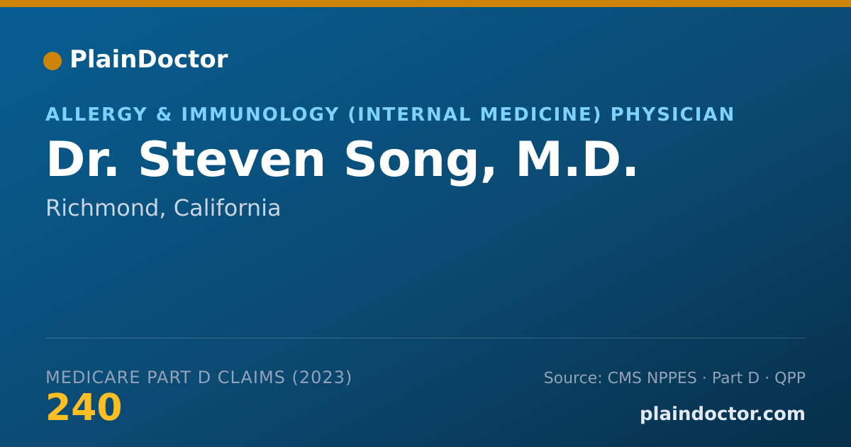 Shareable card for Steven Song, M.D. - Allergy & Immunology (Internal Medicine) Physician, Richmond, CA