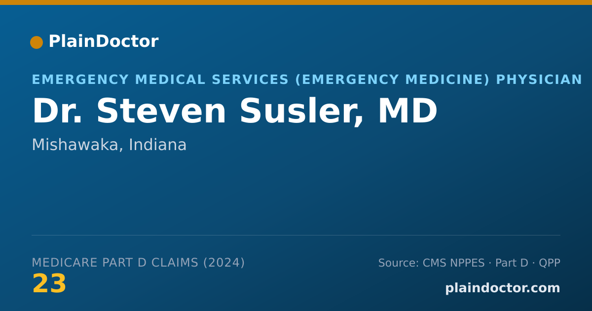 Shareable card for Steven Susler, MD - Emergency Medical Services (Emergency Medicine) Physician, Mishawaka, IN