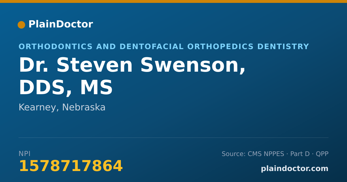 Shareable card for Steven Swenson, DDS, MS - Orthodontics and Dentofacial Orthopedics Dentistry, Kearney, NE