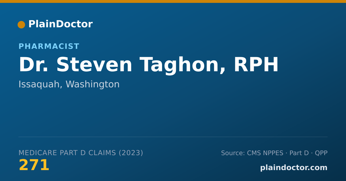 Shareable card for Steven Taghon, RPH - Pharmacist, Issaquah, WA