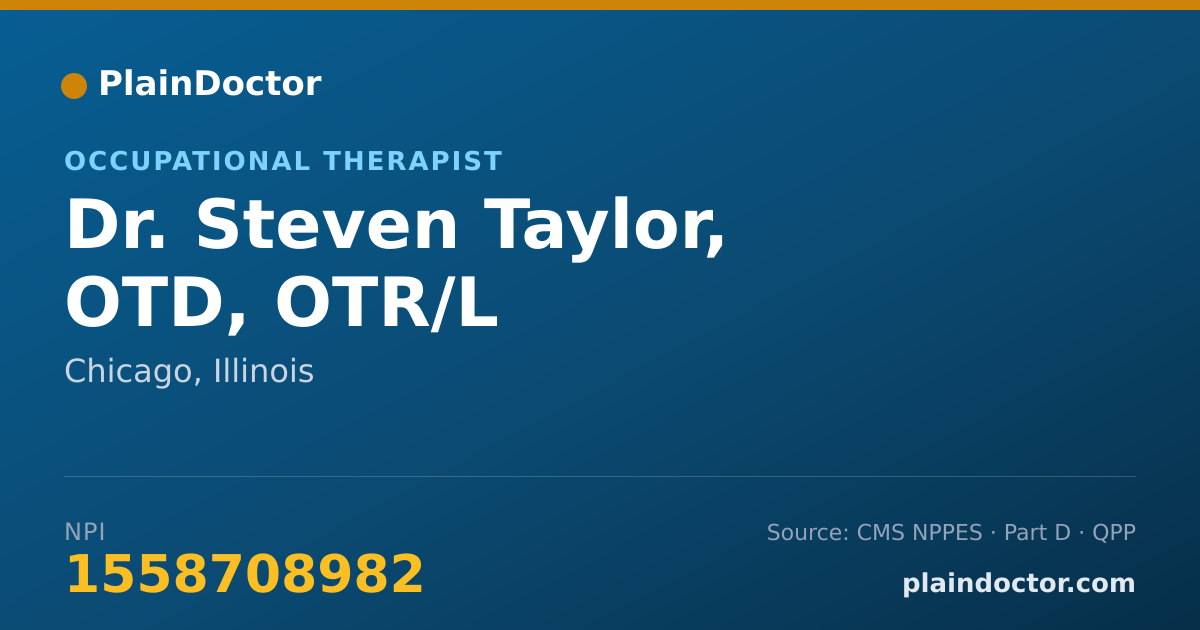 Shareable card for Steven Taylor, OTD, OTR/L - Occupational Therapist, Chicago, IL