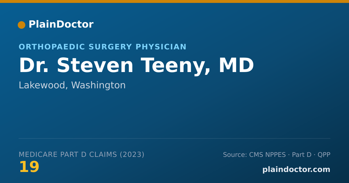 Shareable card for Steven Teeny, MD - Orthopaedic Surgery Physician, Lakewood, WA