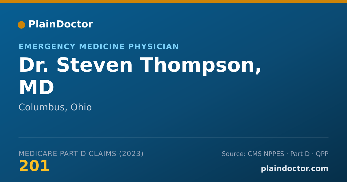 Shareable card for Steven Thompson, MD - Emergency Medicine Physician, Columbus, OH