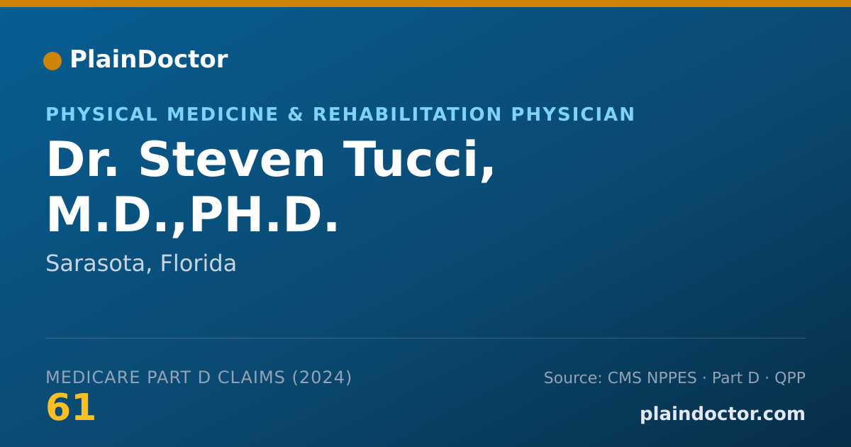 Shareable card for Steven Tucci, M.D.,PH.D. - Physical Medicine & Rehabilitation Physician, Sarasota, FL