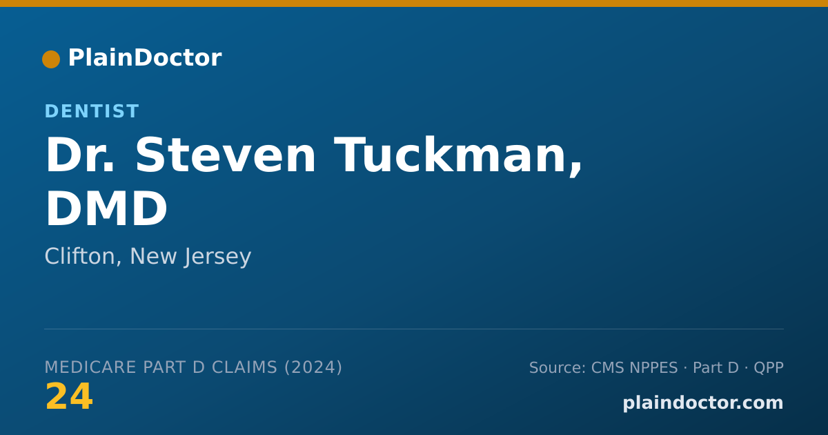 Shareable card for Steven Tuckman, DMD - Dentist, Clifton, NJ