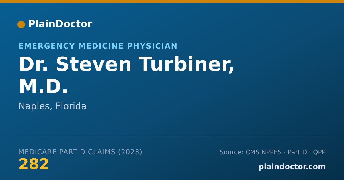 Shareable card for Steven Turbiner, M.D. - Emergency Medicine Physician, Naples, FL