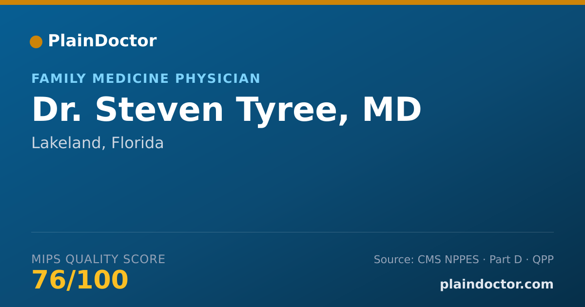 Shareable card for Steven Tyree, MD - Family Medicine Physician, Lakeland, FL