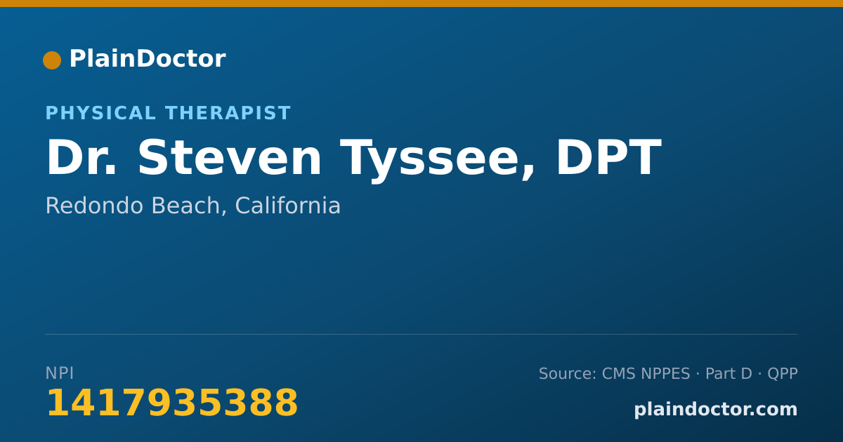 Shareable card for Steven Tyssee, DPT - Physical Therapist, Redondo Beach, CA