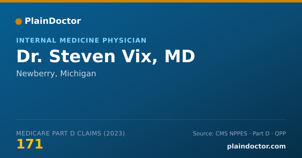 Shareable card for Steven Vix, MD - Internal Medicine Physician, Newberry, MI