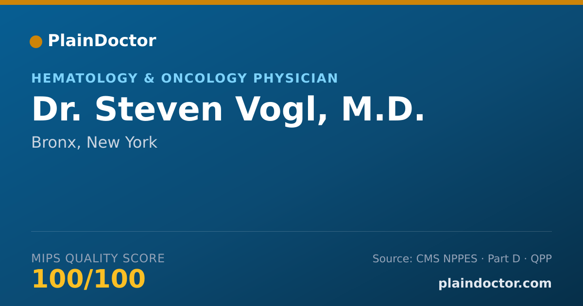 Shareable card for Steven Vogl, M.D. - Hematology & Oncology Physician, Bronx, NY