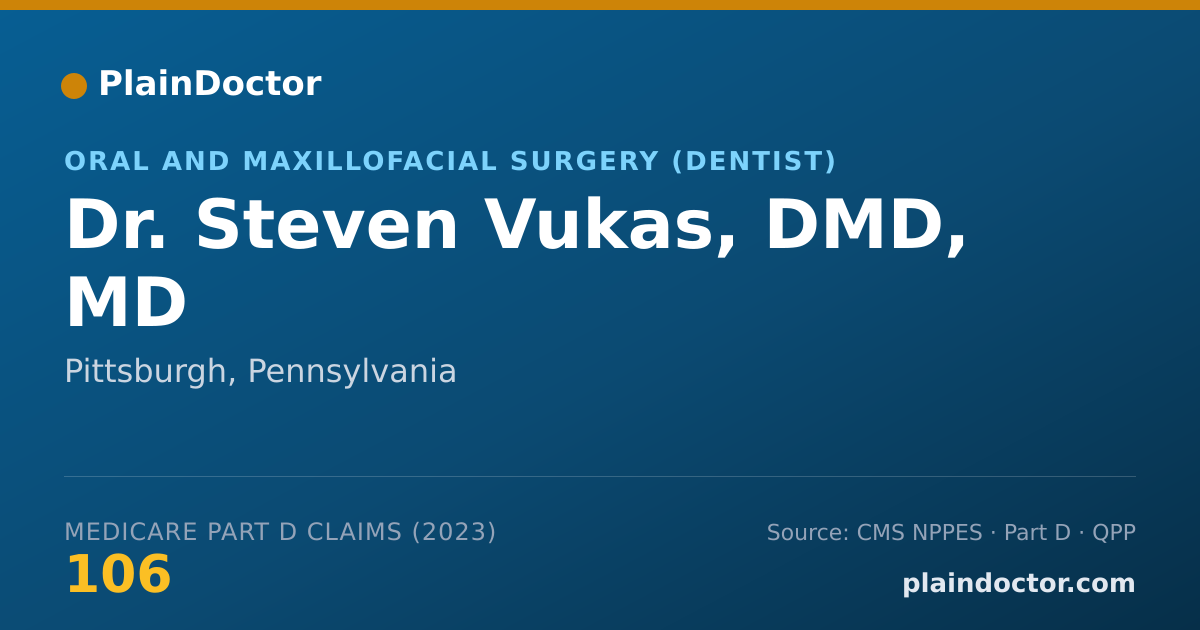 Shareable card for Steven Vukas, DMD, MD - Oral and Maxillofacial Surgery (Dentist), Pittsburgh, PA