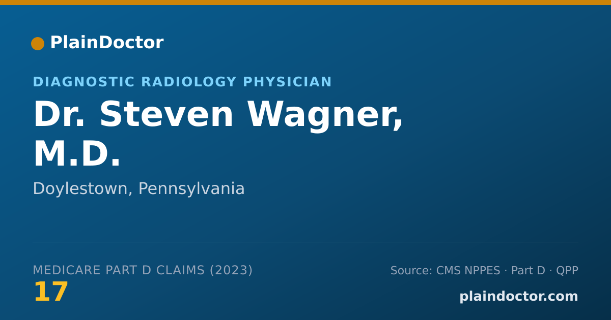Shareable card for Steven Wagner, M.D. - Diagnostic Radiology Physician, Doylestown, PA