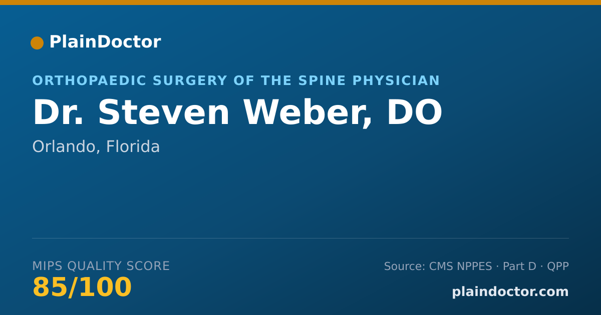 Shareable card for Steven Weber, DO - Orthopaedic Surgery of the Spine Physician, Orlando, FL