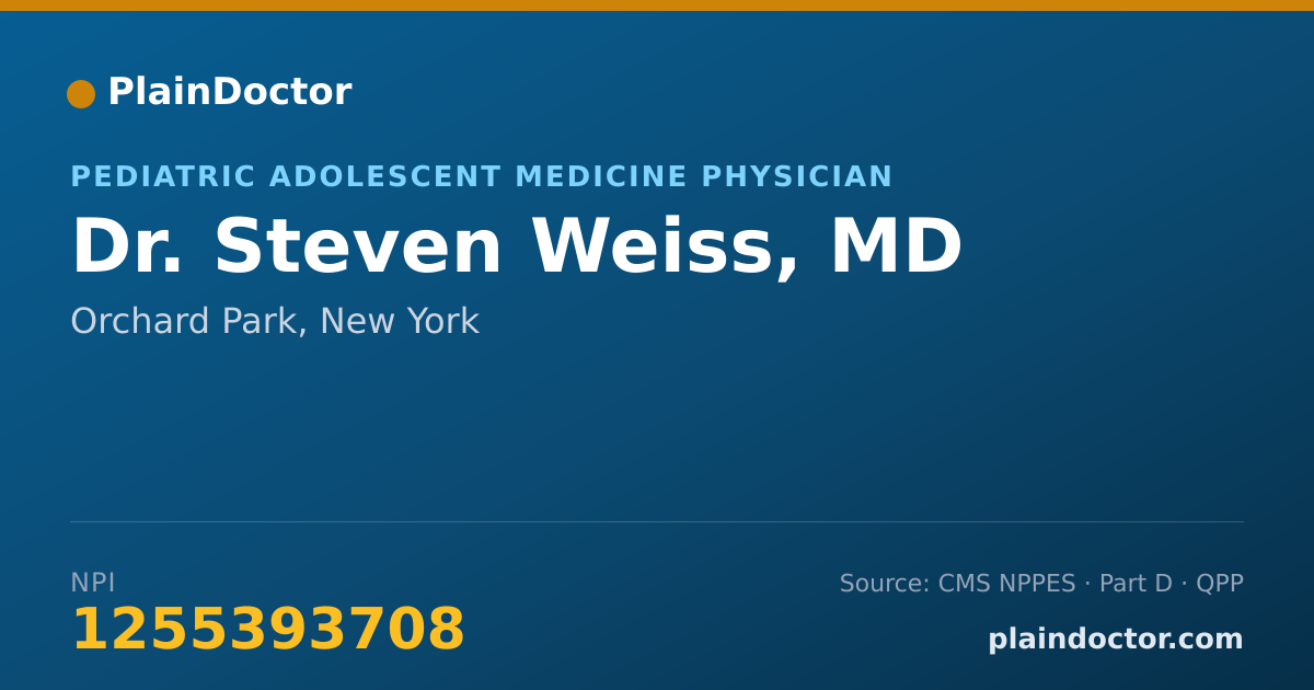 Shareable card for Steven Weiss, MD - Pediatric Adolescent Medicine Physician, Orchard Park, NY