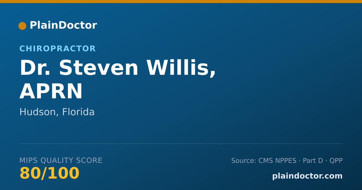 Shareable card for Steven Willis, APRN - Chiropractor, Hudson, FL