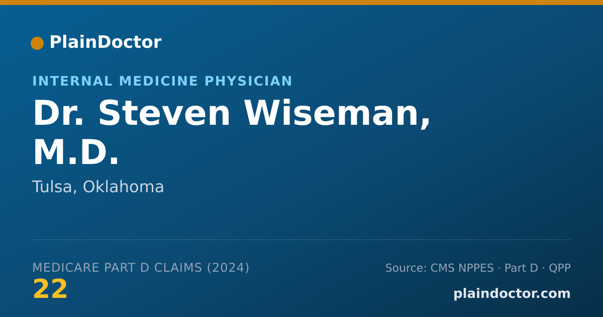 Shareable card for Steven Wiseman, M.D. - Internal Medicine Physician, Tulsa, OK