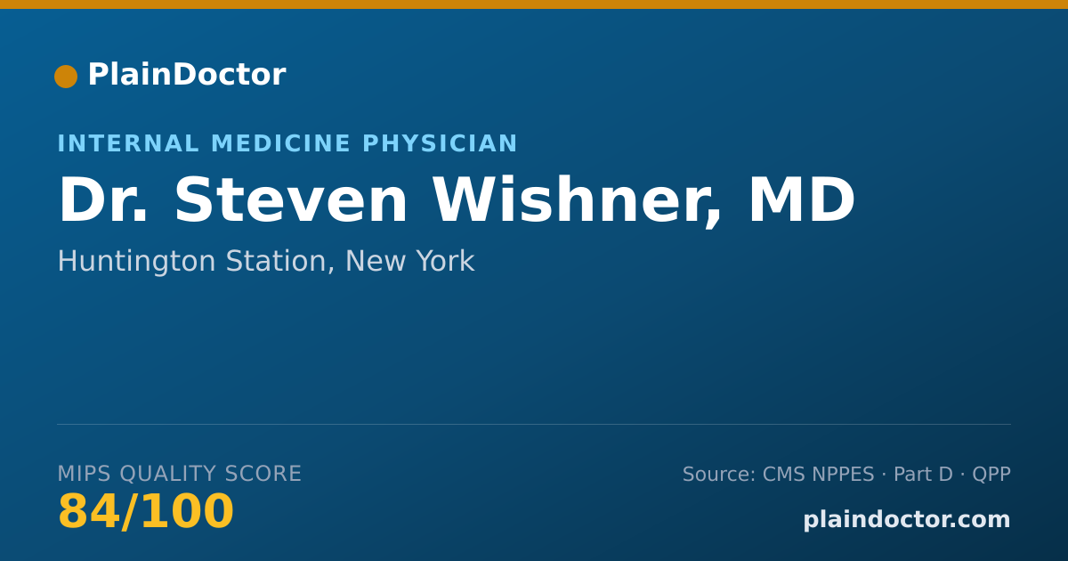 Shareable card for Steven Wishner, MD - Internal Medicine Physician, Huntington Station, NY