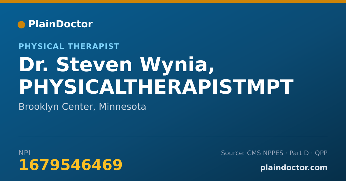 Shareable card for Steven Wynia, PHYSICALTHERAPISTMPT - Physical Therapist, Brooklyn Center, MN