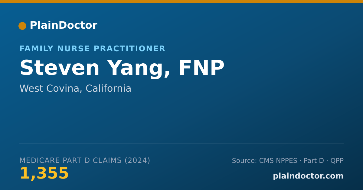 Shareable card for Steven Yang, FNP - Family Nurse Practitioner, West Covina, CA