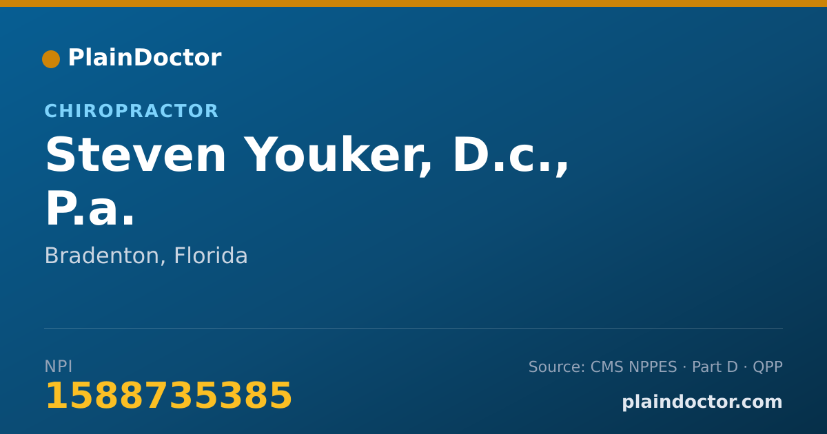 Shareable card for Steven Youker, D.c., P.a. - Chiropractor, Bradenton, FL