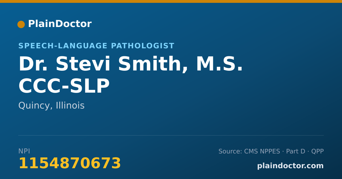 Shareable card for Stevi Smith, M.S. CCC-SLP - Speech-Language Pathologist, Quincy, IL