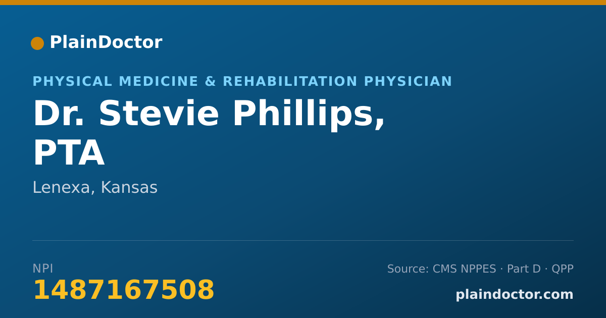 Shareable card for Stevie Phillips, PTA - Physical Medicine & Rehabilitation Physician, Lenexa, KS