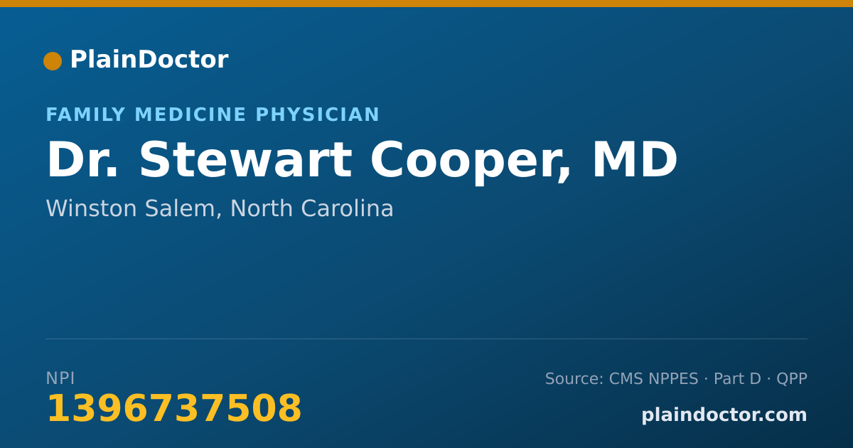 Shareable card for Stewart Cooper, MD - Family Medicine Physician, Winston Salem, NC
