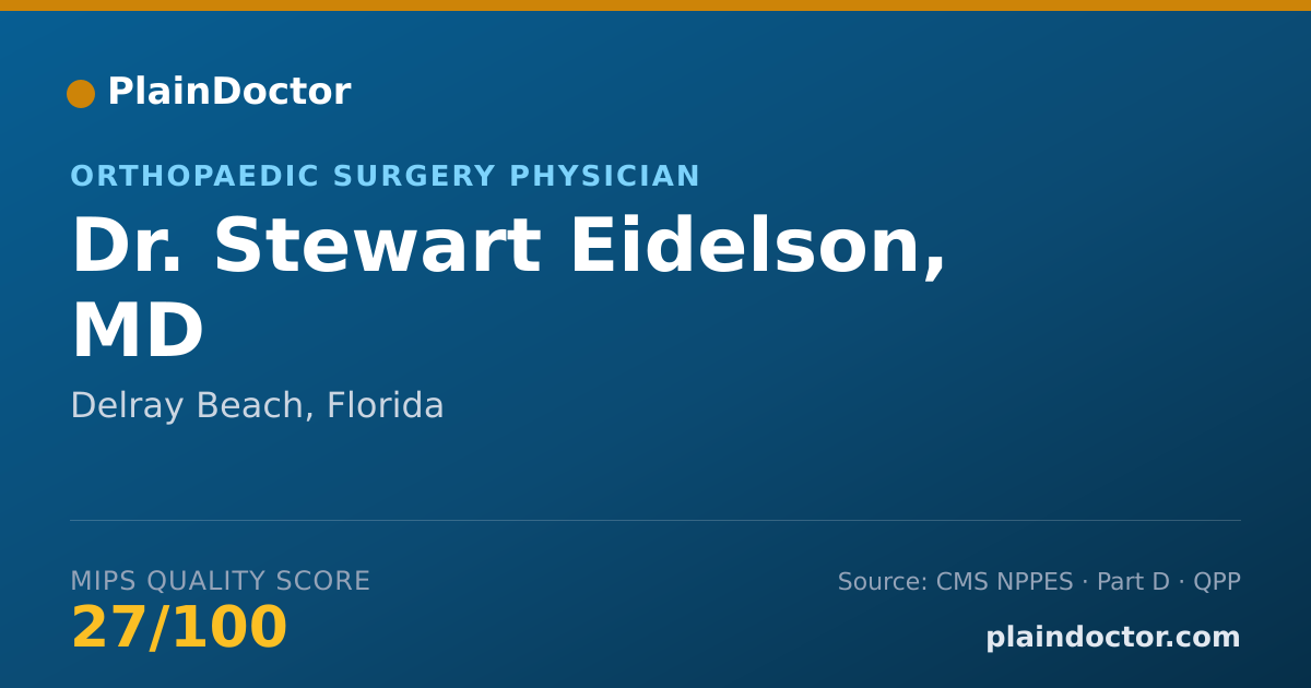 Shareable card for Stewart Eidelson, MD - Orthopaedic Surgery Physician, Delray Beach, FL