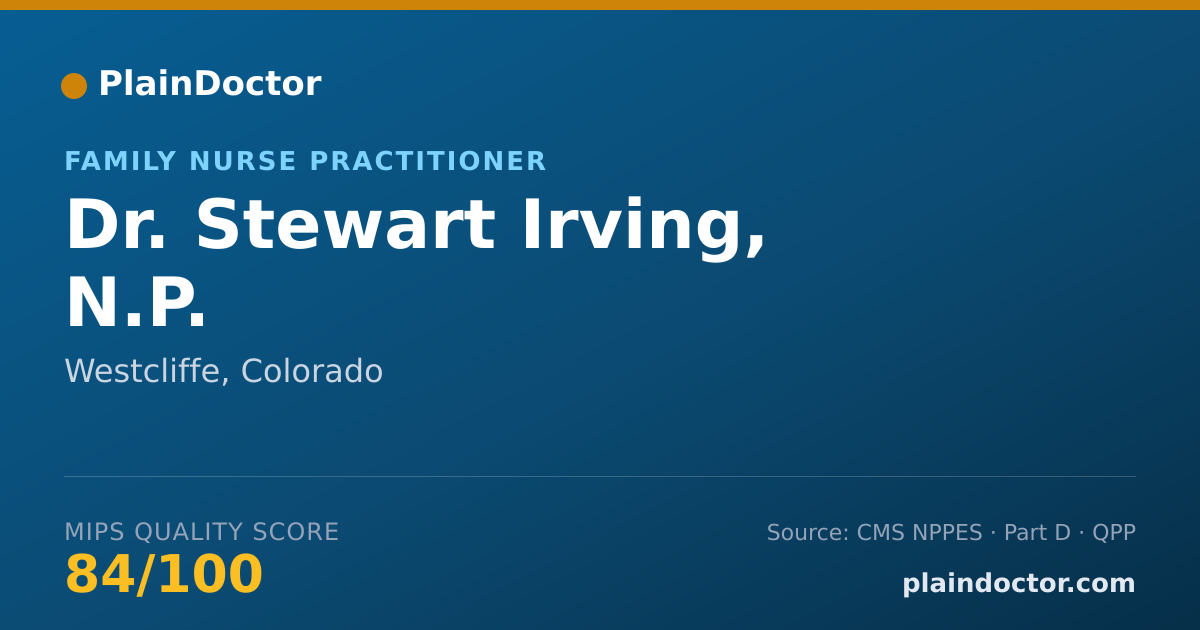 Shareable card for Stewart Irving, N.P. - Family Nurse Practitioner, Westcliffe, CO