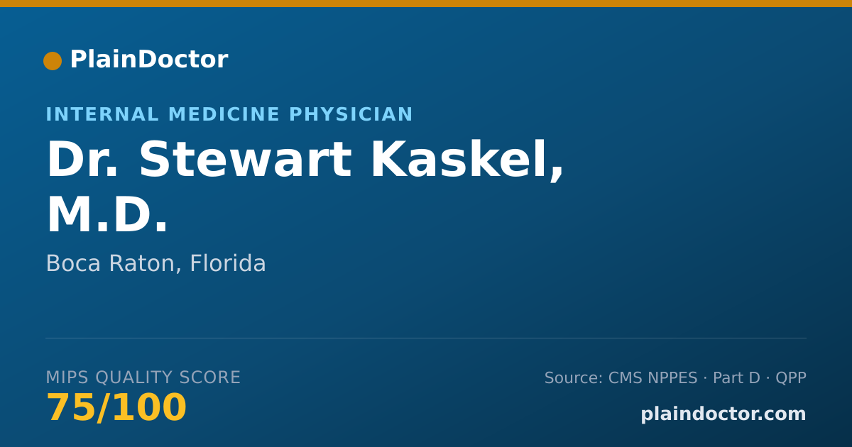 Shareable card for Stewart Kaskel, M.D. - Internal Medicine Physician, Boca Raton, FL