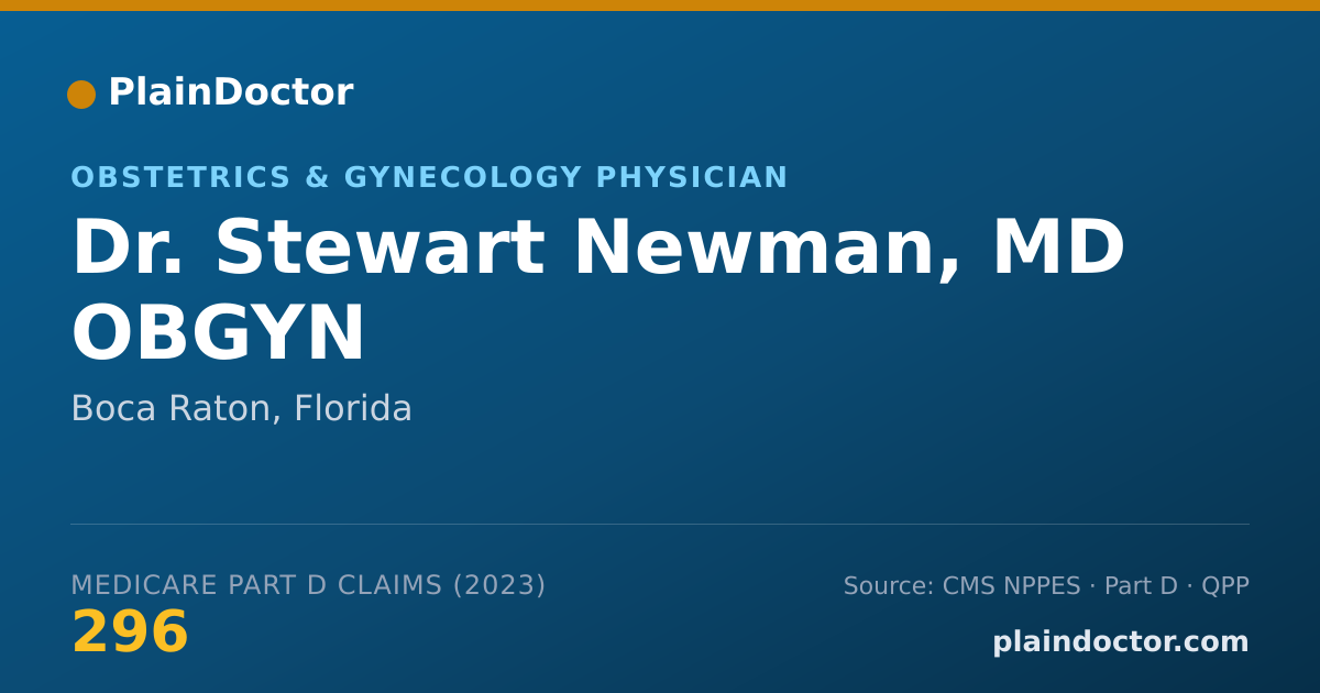 Shareable card for Stewart Newman, MD OBGYN - Obstetrics & Gynecology Physician, Boca Raton, FL