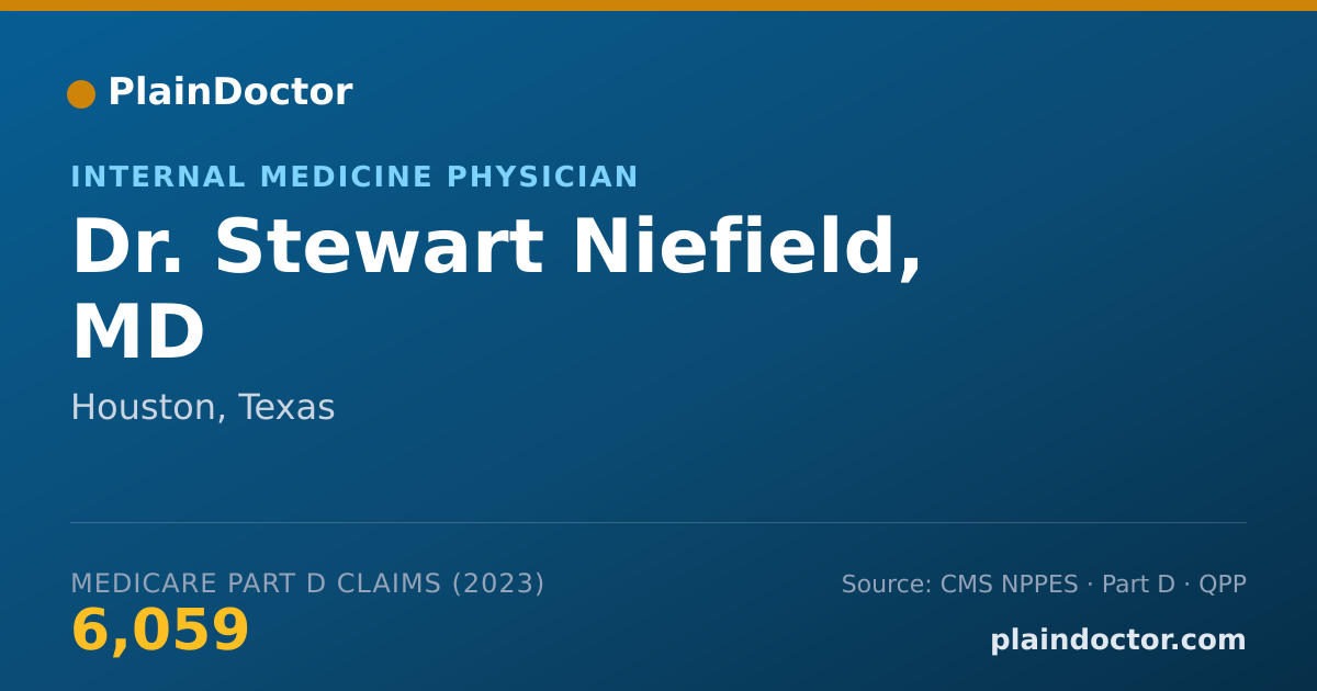 Shareable card for Stewart Niefield, MD - Internal Medicine Physician, Houston, TX
