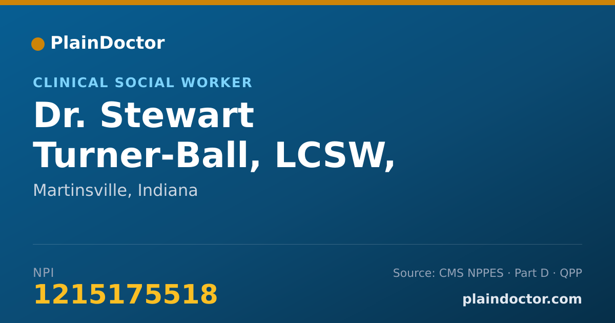 Shareable card for Stewart Turner-Ball, LCSW, LMFT, MAC - Clinical Social Worker, Martinsville, IN
