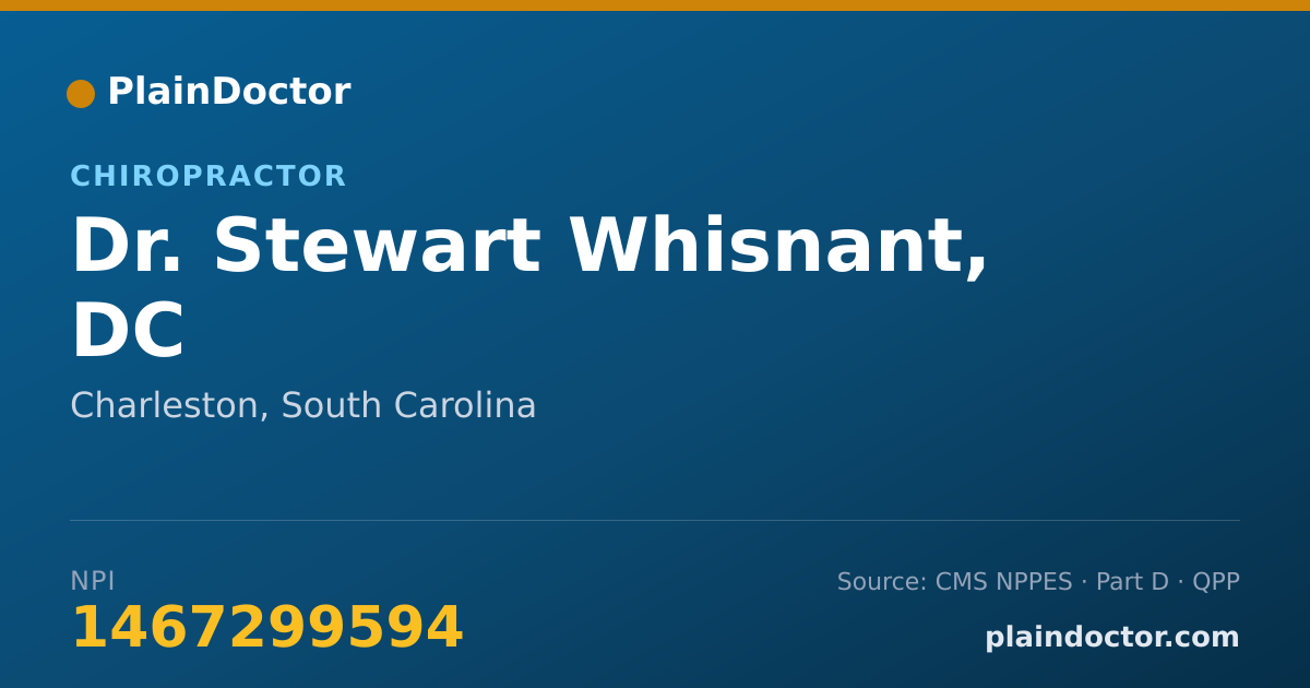 Shareable card for Stewart Whisnant, DC - Chiropractor, Charleston, SC