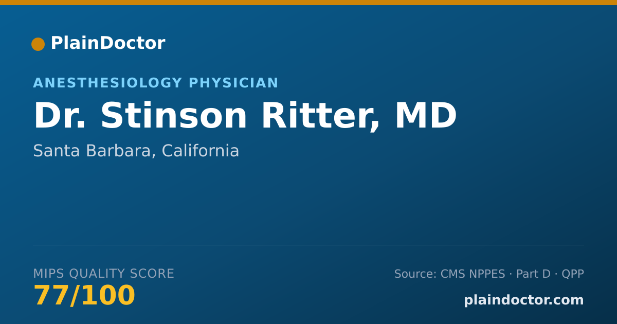 Shareable card for Stinson Ritter, MD - Anesthesiology Physician, Santa Barbara, CA