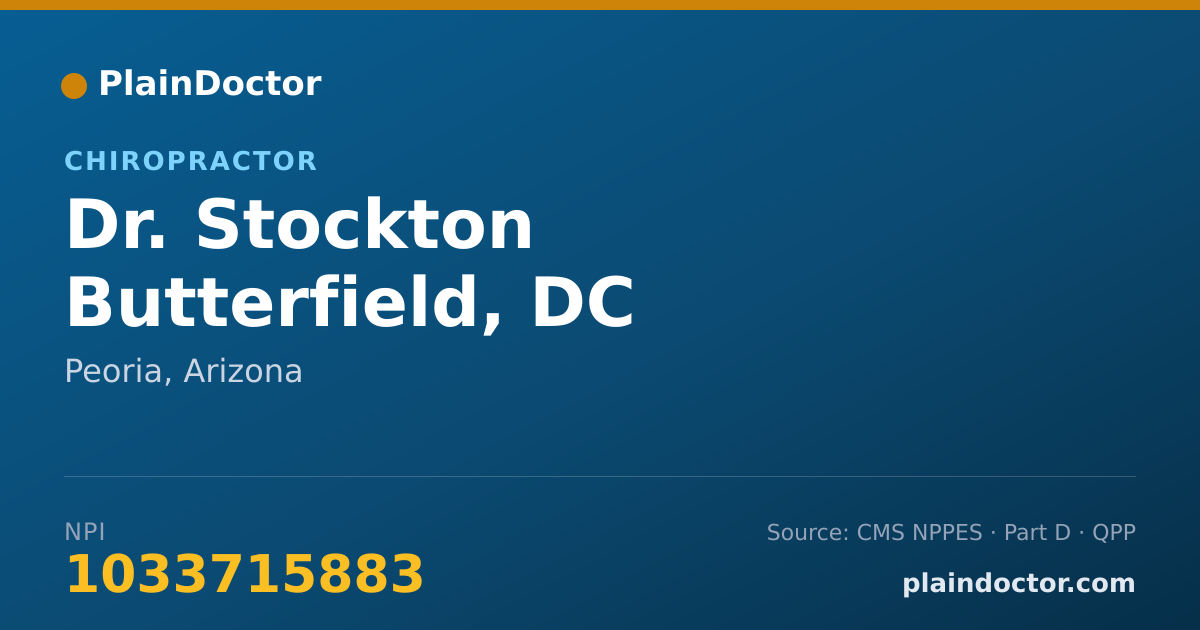 Shareable card for Stockton Butterfield, DC - Chiropractor, Peoria, AZ