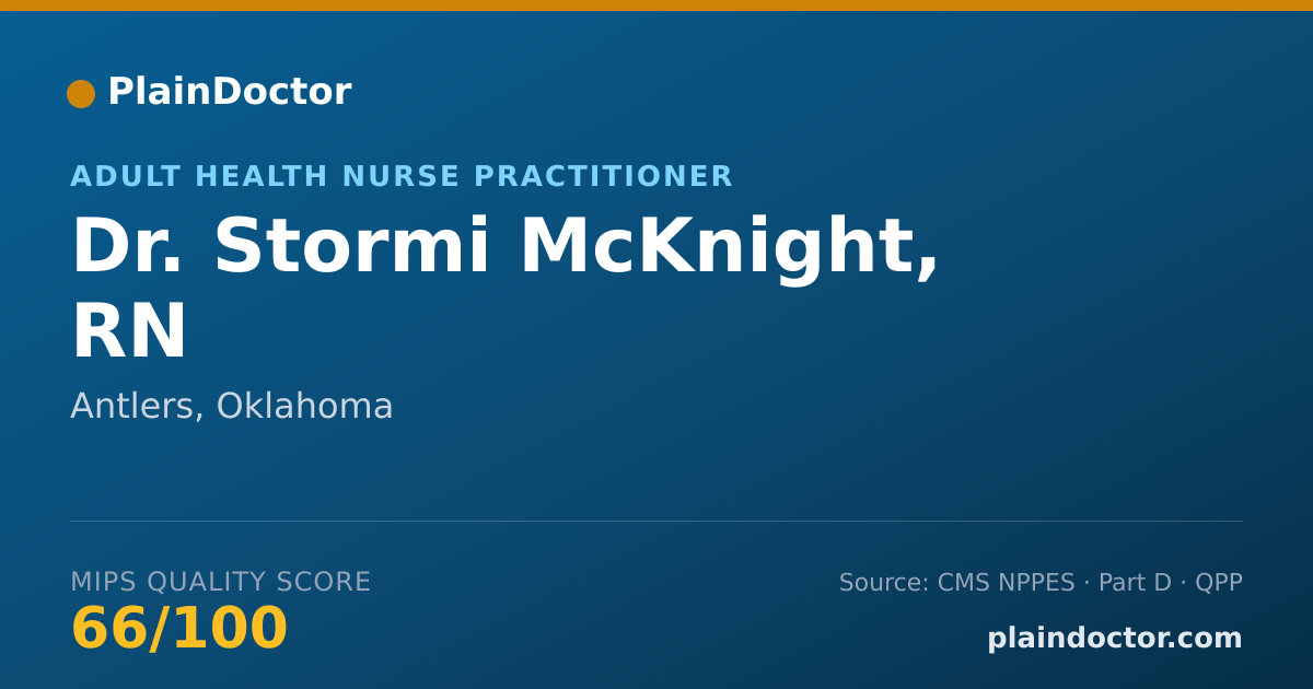 Shareable card for Stormi McKnight, RN - Adult Health Nurse Practitioner, Antlers, OK