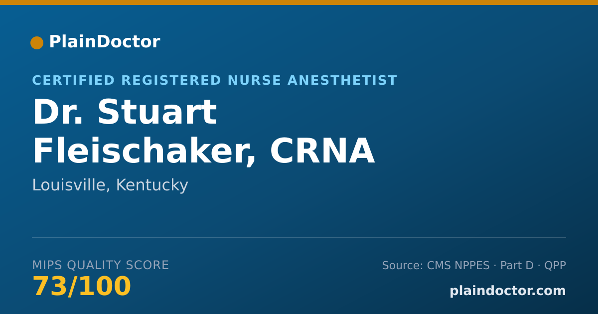 Shareable card for Stuart Fleischaker, CRNA - Certified Registered Nurse Anesthetist, Louisville, KY