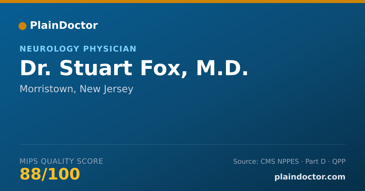Shareable card for Stuart Fox, M.D. - Neurology Physician, Morristown, NJ