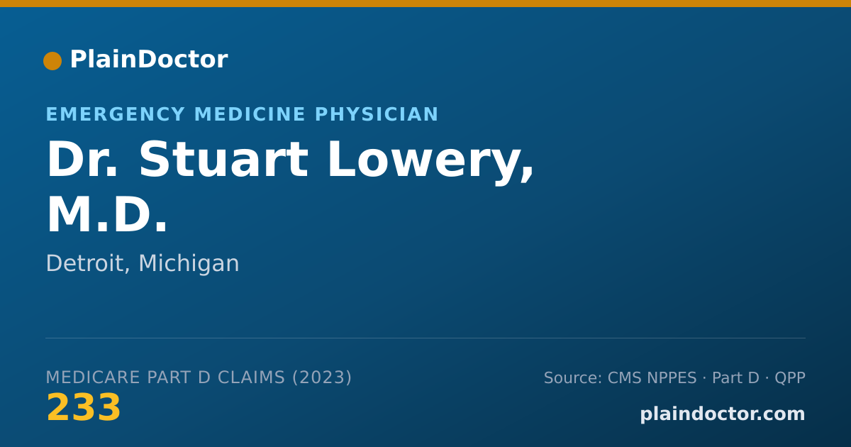 Shareable card for Stuart Lowery, M.D. - Emergency Medicine Physician, Detroit, MI
