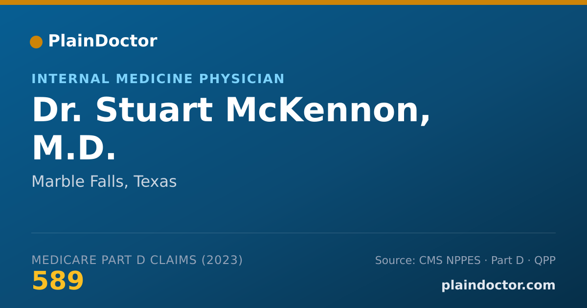 Shareable card for Stuart McKennon, M.D. - Internal Medicine Physician, Marble Falls, TX