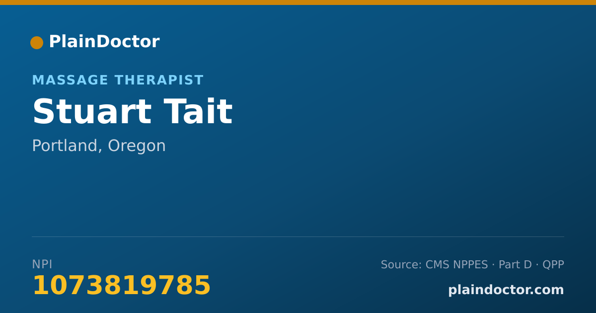 Shareable card for Stuart Tait - Adult Companion, Portland, OR