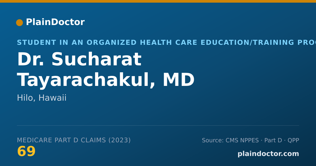 Shareable card for Sucharat Tayarachakul, MD - Student in an Organized Health Care Education/Training Program, Hilo, HI
