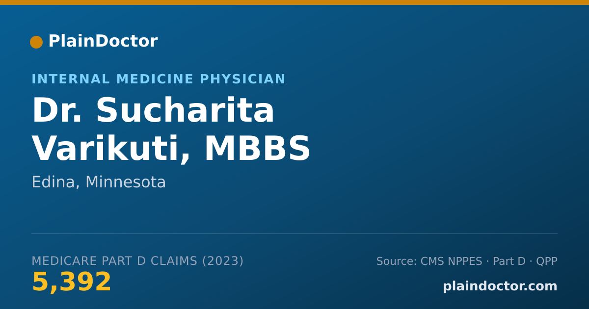 Shareable card for Sucharita Varikuti, MBBS - Internal Medicine Physician, Edina, MN